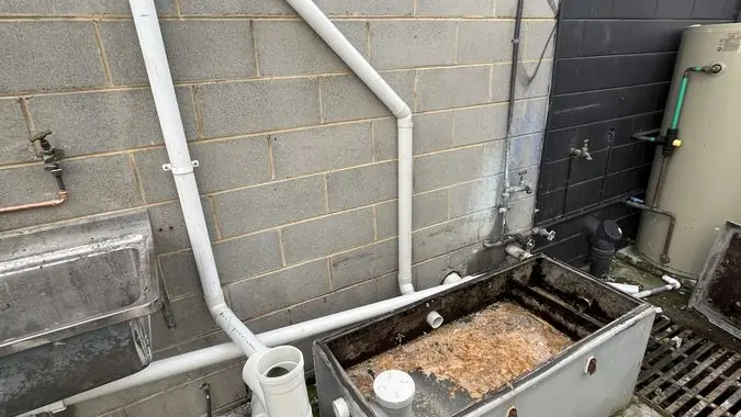 Outdoor drain pipework and drainage access, Mordialloc