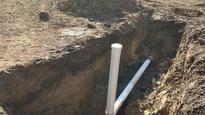 Outdoor drain pipework and drainage access, Mordialloc